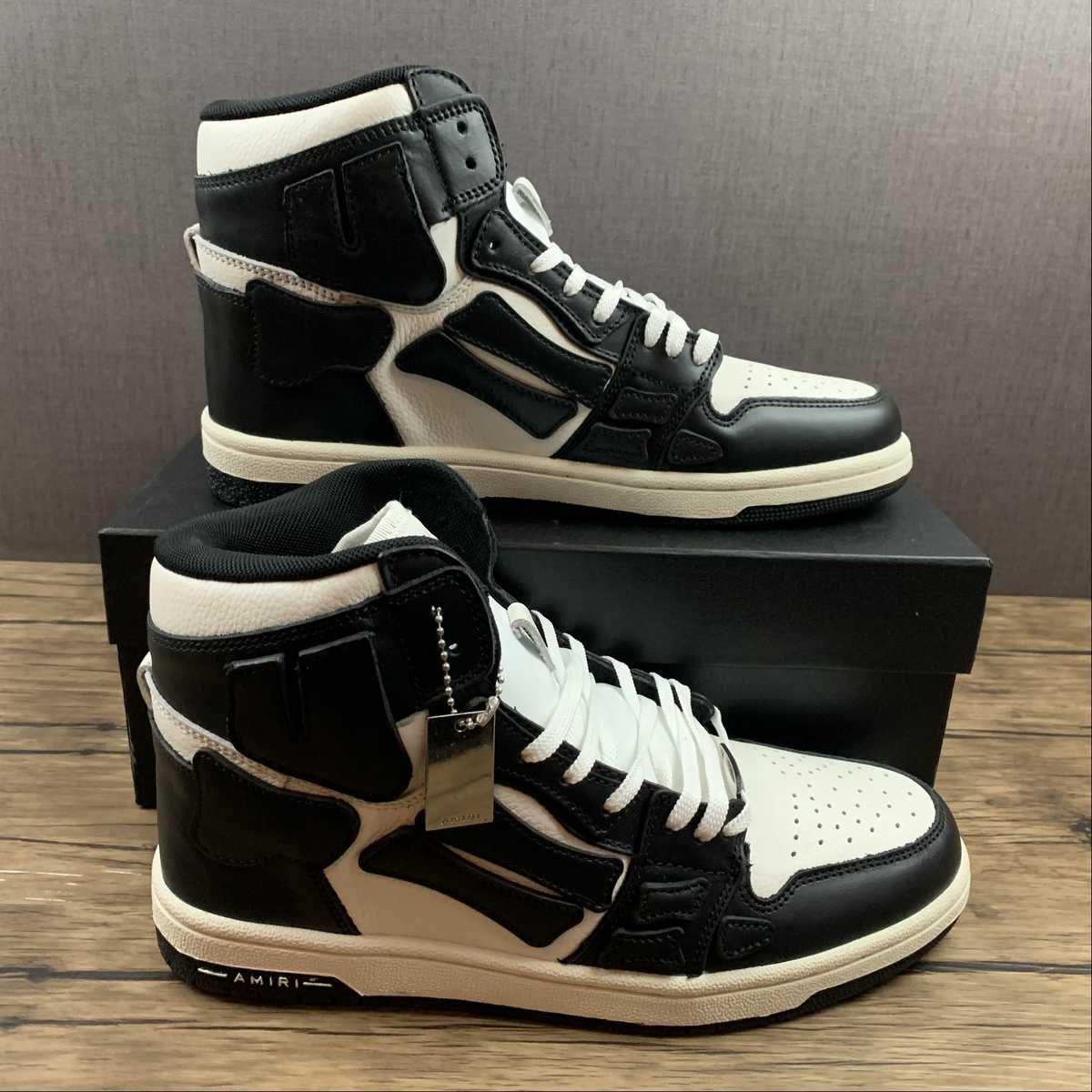 Amiri Skeleton Top High sneakers black white