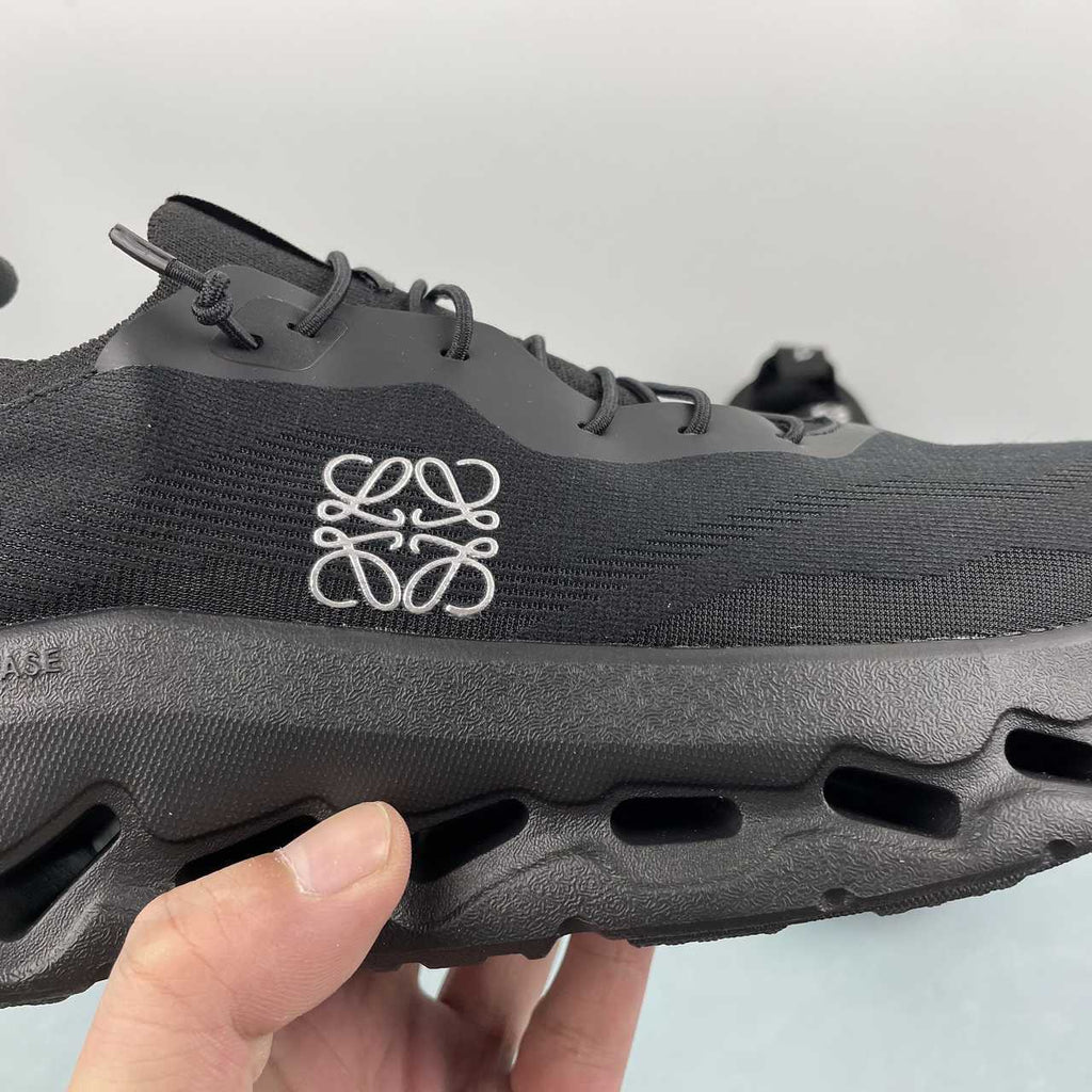 LOEWE + ON Cloudtilt stretch recycled-knit sneakers nero