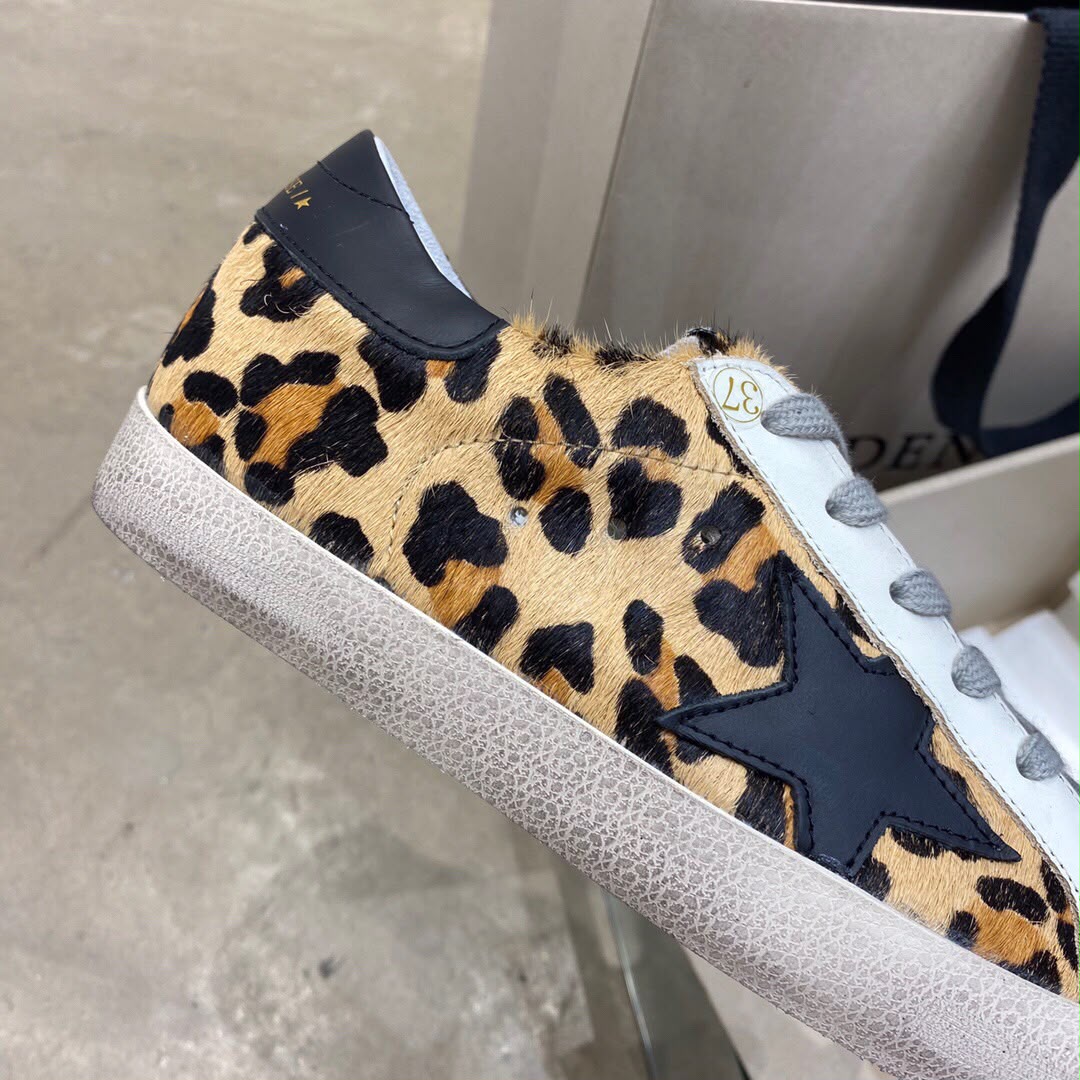 Golden Goose Superstar leopard sneakers tallone nero