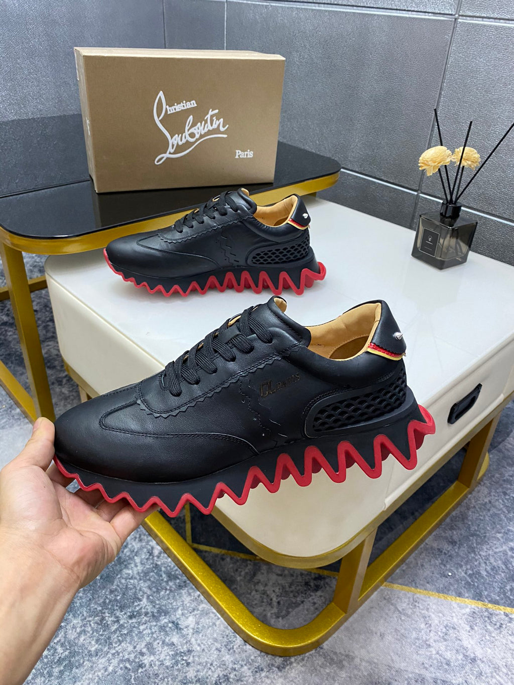 Christian Louboutin Loubishark leather sneakers nero