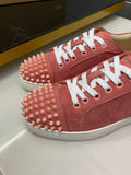 Christian Louboutin sneakers salmone Louis Junior Spikes Suede