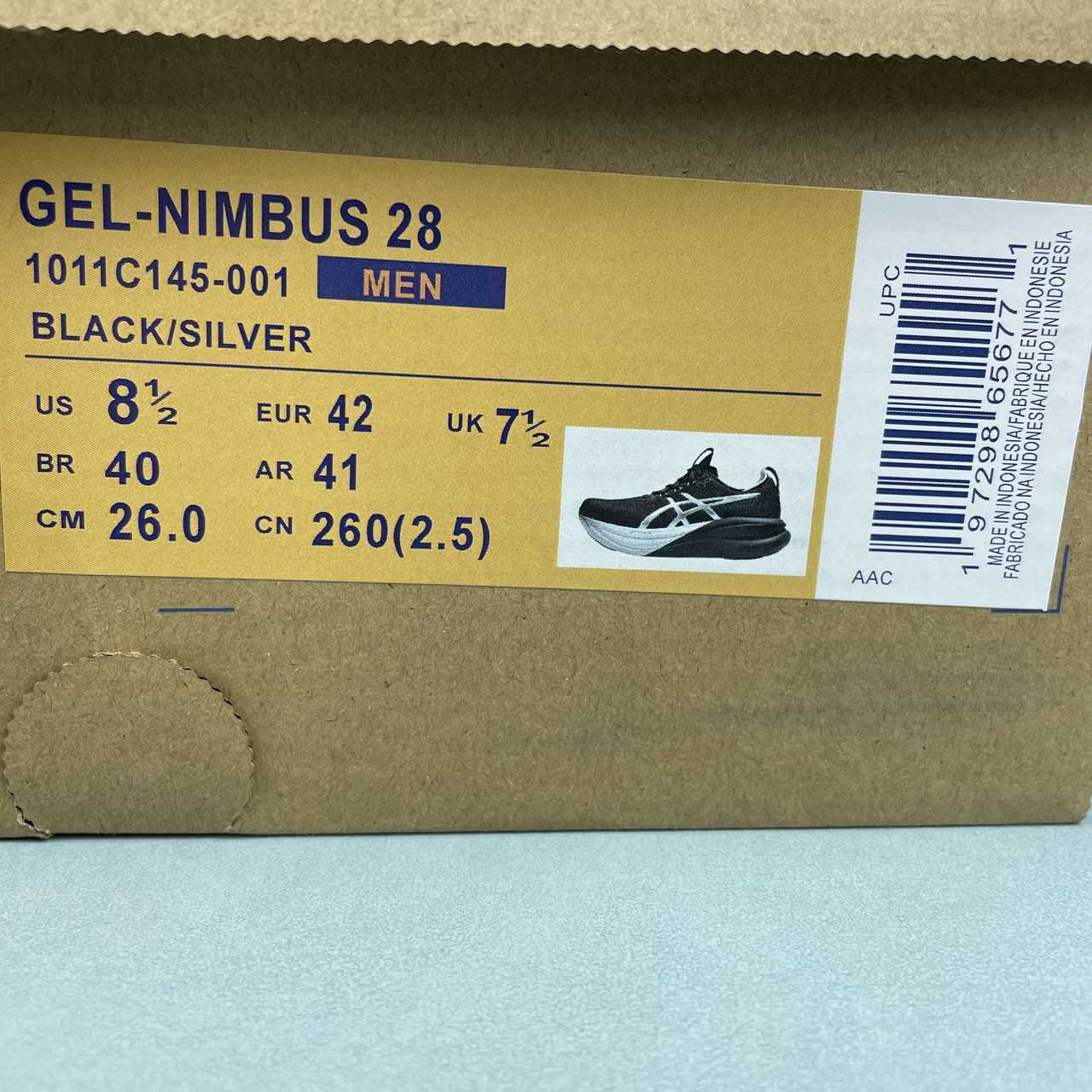 Asics Gel Nimbus 28 Black Silver