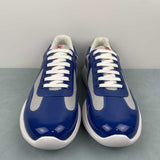 Prada sneakers America's Cup in vernice e tessuto bike blue