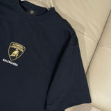 BALENCIAGA X LAMBORGHINI T-SHIRT OVERSIZE NERO DÉLAVÉ