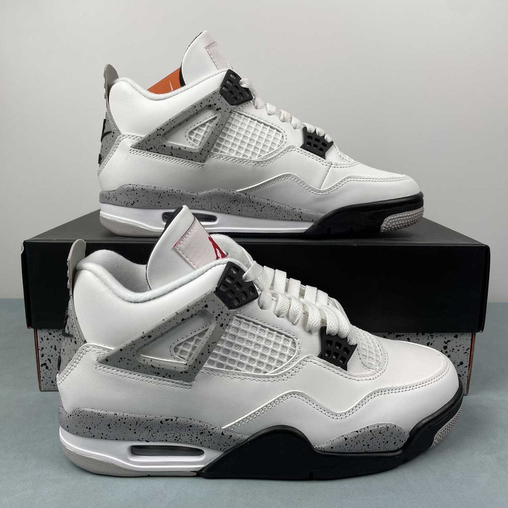 Nike Air Jordan 4 Retro Summit White Cement Grey Black Fire Red - VIBES MILANO