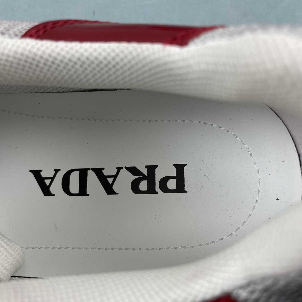 Prada sneakers America's Cup in vernice e tessuto bike rosso