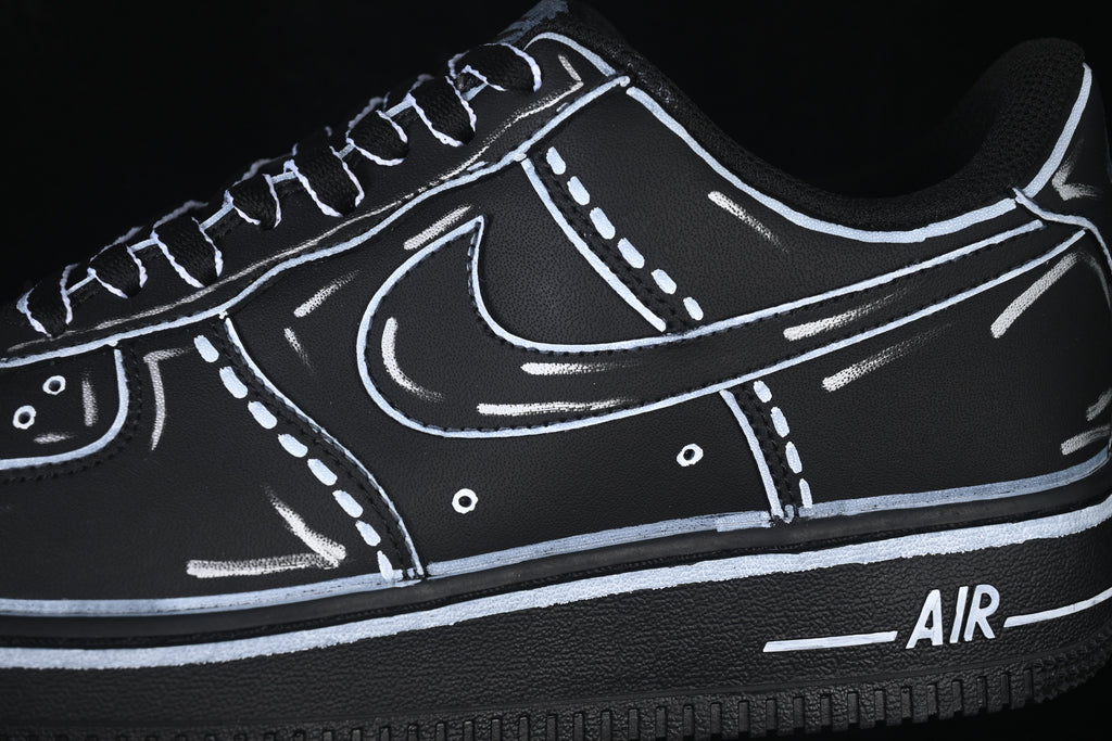 Nike Air Force 1 '07 Low Custom Cartoon Black