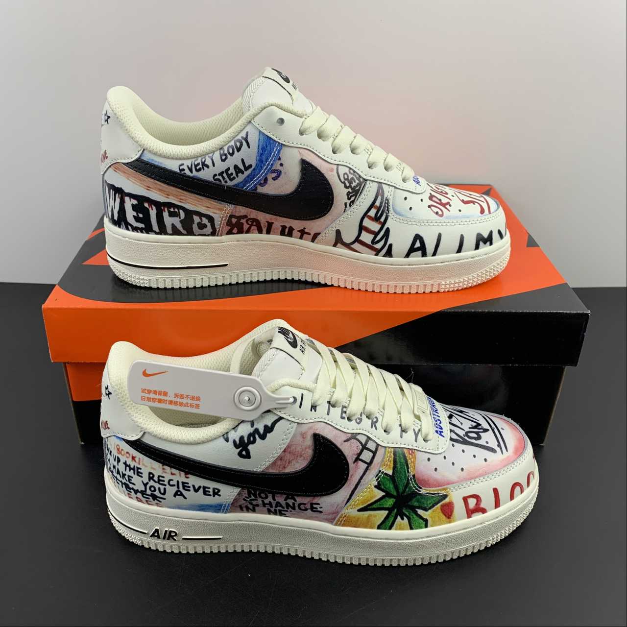 Vlone X Nike Air Force 1 07 Low White Black GT6969-198 (mercato asiatico)