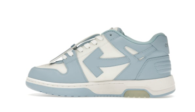 Off-White OOO Out Of Office sneakers in light blue and white leather 