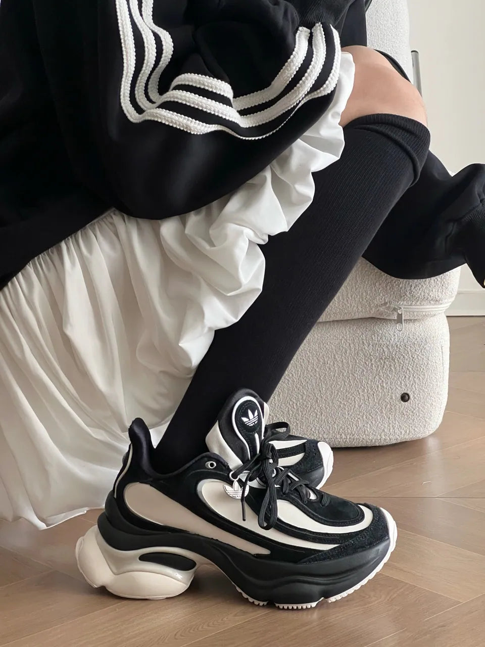 Adidas Originals Ozvenuz CNY Chunky Platform Black White
