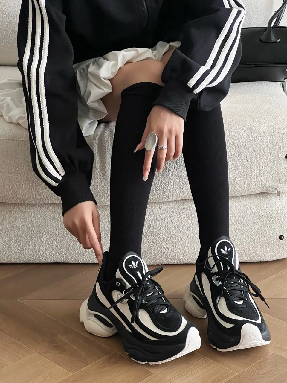 Adidas Originals Ozvenuz CNY Chunky Platform Black White