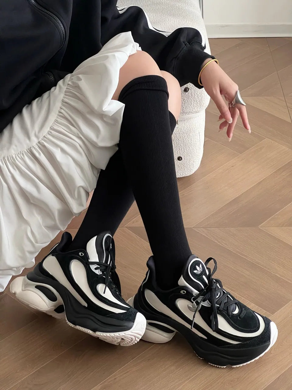 Adidas Originals Ozvenuz CNY Chunky Platform Black White