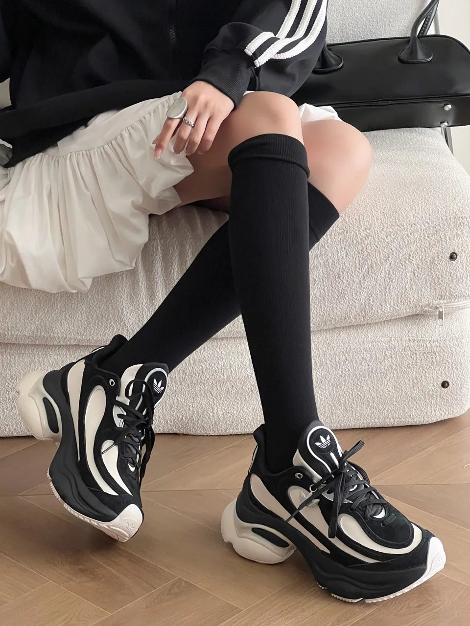 Adidas Originals Ozvenuz CNY Chunky Platform Black White