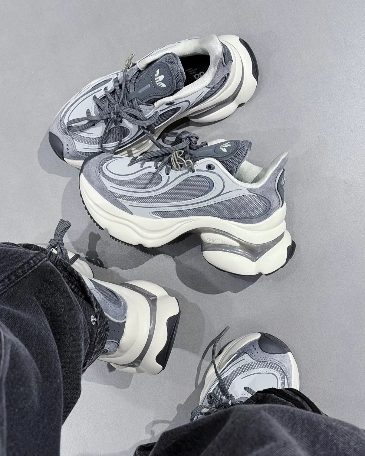 Adidas Originals Ozvenuz CNY Chunky Platform Grey Metal