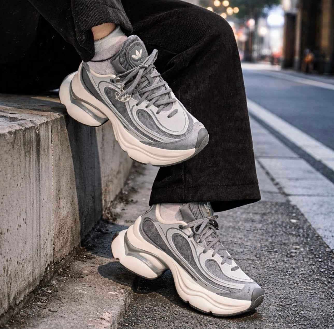 Adidas Originals Ozvenuz CNY Chunky Platform Grey Metal