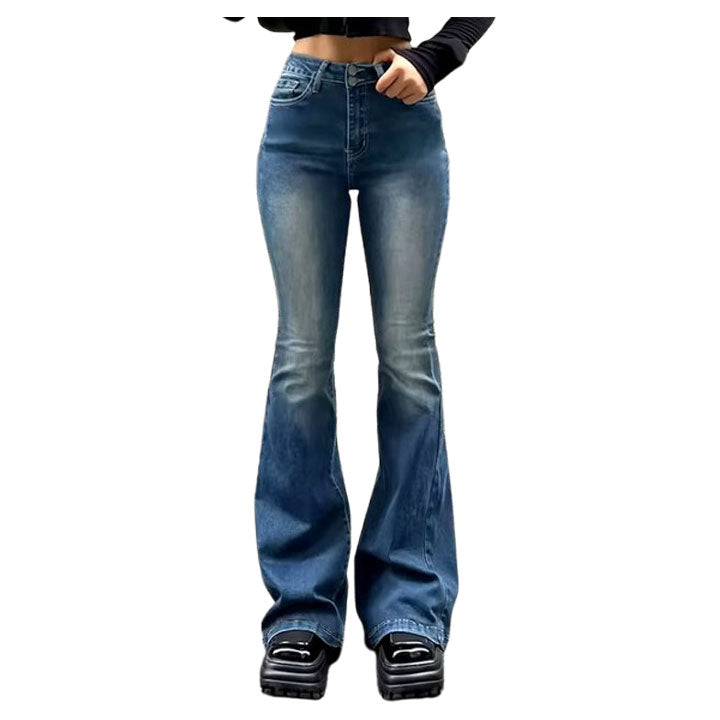 Jeans Flared da donna a vita alta, vestibilità skinny, stile Y2K