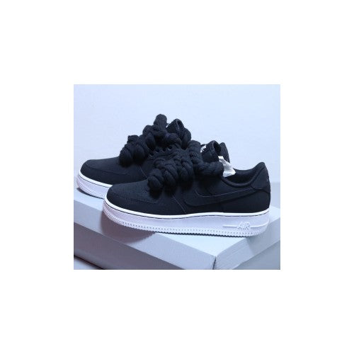 Nike Air Force 1 Black Low Suede Custom Rope corda black