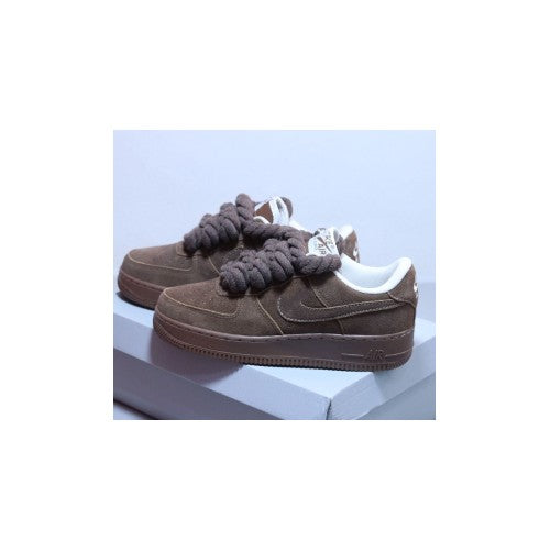 Nike Air Force 1 Brown Low Suede Custom Rope corda brown
