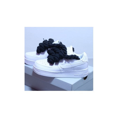 Nike Air Force 1 White Low Custom Rope corda black