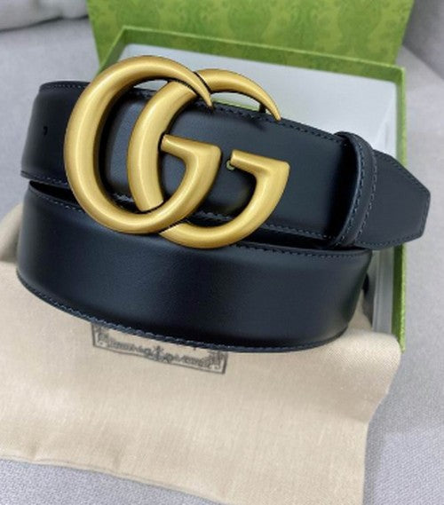 Cintura Gucci in vera pelle nera larghezza 4 cm.