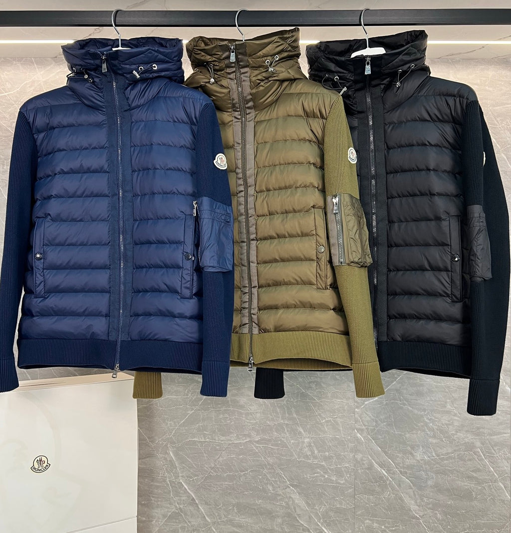 Cardigan Moncler in nylon e misto lana